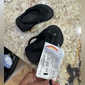 Rainbow Kids Black Sandals